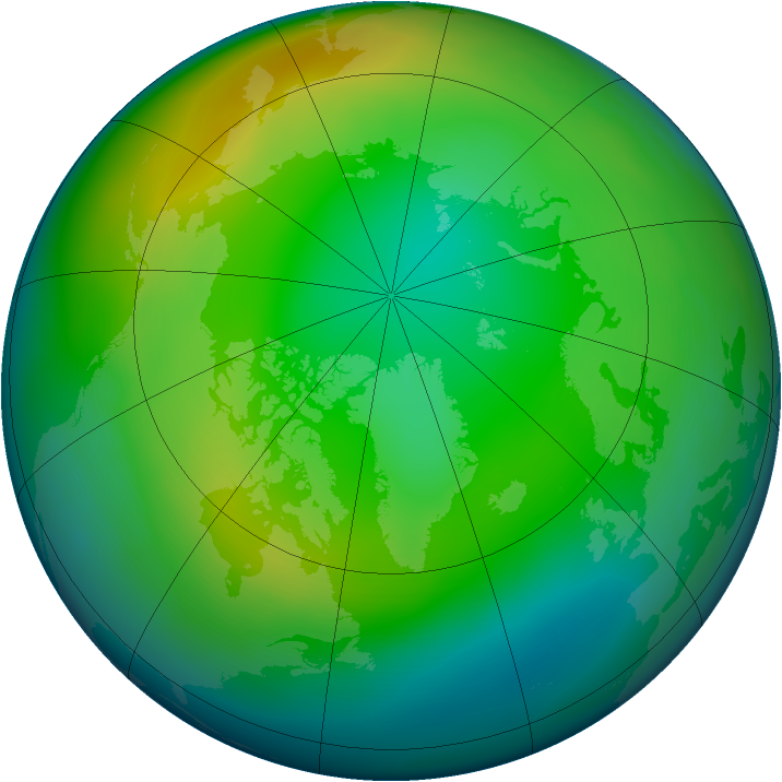 Arctic ozone map for December 2004